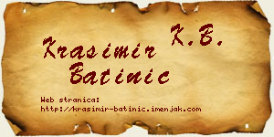 Krasimir Batinić vizit kartica